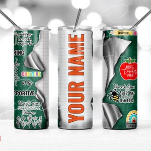 Customizable Teacher Tumbler Wrap Png Teacher Appreciation Gift 20 oz Skinny Tumbler Wrap Sublimation Design, Digital Download PNG