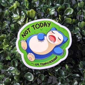 Sticker vinyle bleu Monstre endormi, pas aujourd'hui
