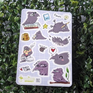 Süsser Rabe Sticker Bogen für Journaling