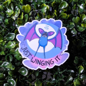 Sticker en vinyle Bat Monster Just Winging it