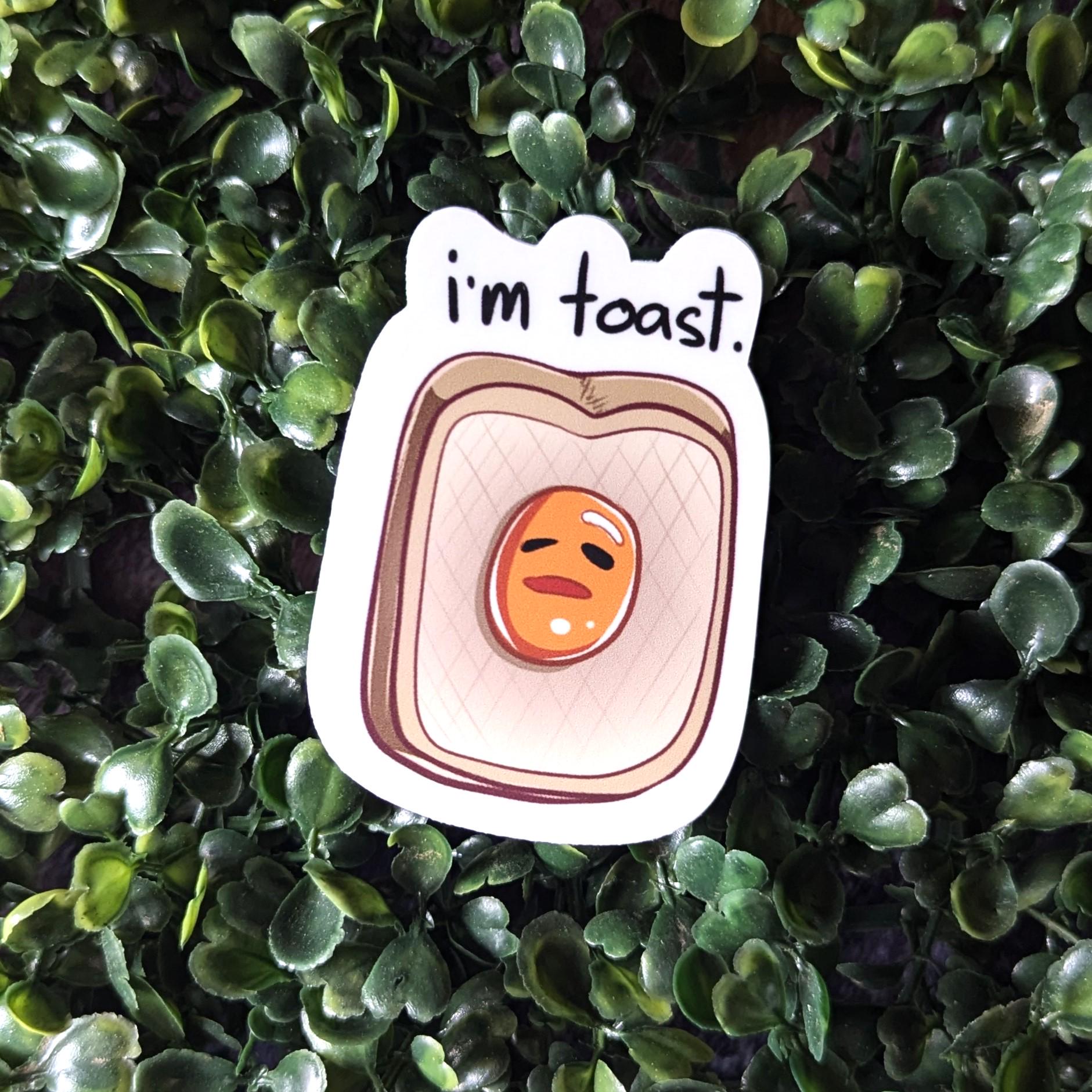 Tired Egg in a Toast sticker - Weatherproof