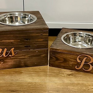 Rustic Dog Bowl, Custom Dog Bowl Stand, Reclaimed Pallet Wood, Personalized Pet Feeding Station, Unique Pet Lover Gift image 5