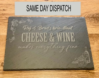 Slate Cheese Board, Personalized Slate Serving Platter, Engraved board, Custom Platter, Engraved Slate