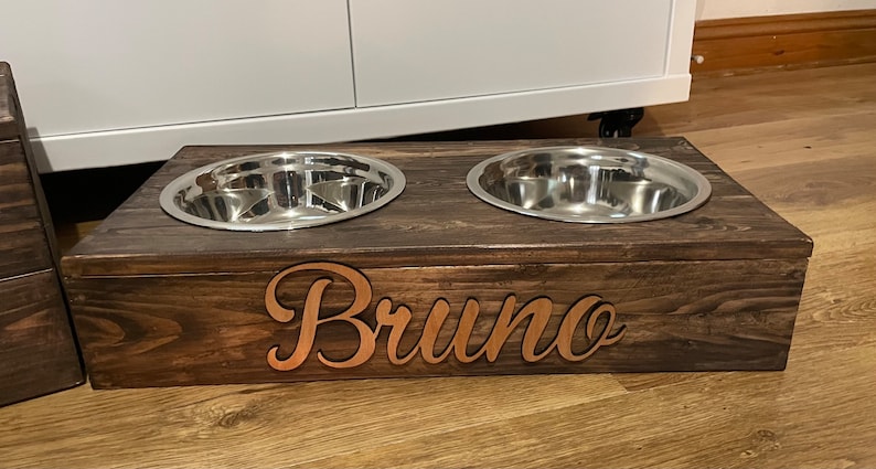 Rustic Dog Bowl, Custom Dog Bowl Stand, Reclaimed Pallet Wood, Personalized Pet Feeding Station, Unique Pet Lover Gift image 10