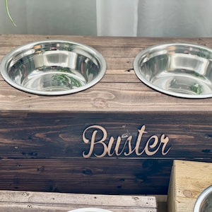 Rustic Dog Bowl, Custom Dog Bowl Stand, Reclaimed Pallet Wood, Personalized Pet Feeding Station, Unique Pet Lover Gift Medium