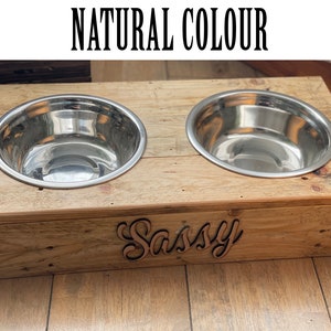 Rustic Dog Bowl, Custom Dog Bowl Stand, Reclaimed Pallet Wood, Personalized Pet Feeding Station, Unique Pet Lover Gift image 2