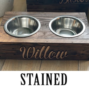 Rustic Dog Bowl, Custom Dog Bowl Stand, Reclaimed Pallet Wood, Personalized Pet Feeding Station, Unique Pet Lover Gift image 4
