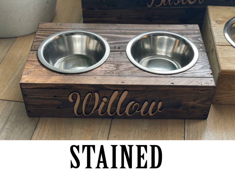 Rustic Dog Bowl, Custom Dog Bowl Stand, Reclaimed Pallet Wood, Personalized Pet Feeding Station, Unique Pet Lover Gift image 4