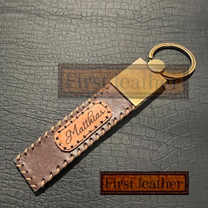 gegraveerde gepersonaliseerde gegraveerde leren sleutelhanger