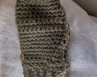 Mitones/guantes sin dedos tejidos a mano con botones decorativos