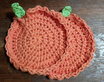 Crocheted Pumpkin Cup Coasters