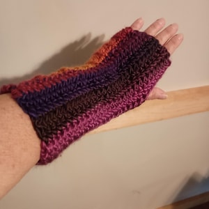 Crocheted Peabody Arm warmers, wrist warmers, fingerless gloves