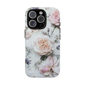Funda floral para teléfono / Funda elegante y resistente, funda con estampado floral, regalo para ella, protección elegante para smartphone, accesorios florales