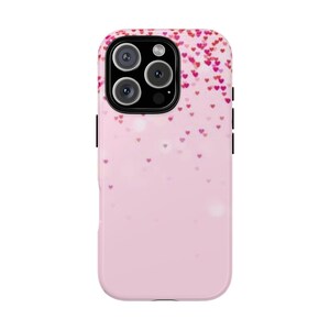 Pink Heart Sparkle Phone Case - Protective Cover for Valentine&#39;s Day, Gift for Her, Cute Accessories, Smartphone Protection, Love Design