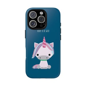 Cute Unicorn Phone Case, Funny Unicorn Gift, Tough Phone Cover, Kids Phone Accessories, Adventure Gifts for Child