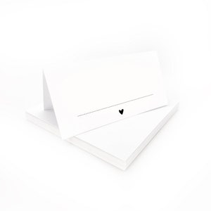 Tischkarten weiß mit Herz | Platzkarten zum selbst beschriften | Tischkarten Hochzeit Geburtstag Konfirmation Kommunion