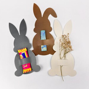 Osterkarten Set in Hasenform zum Beschriften | 6er oder 12er Set | Beige Braun Grau | Deko & Geschenkanhänger für Ostern
