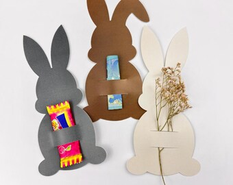 Osterkarten Set in Hasenform zum Beschriften | 6er oder 12er Set | Beige Braun Grau | Deko & Geschenkanhänger für Ostern