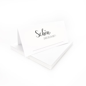 Tischkarten weiß | Schön, dass du da bist! | Platzkarten zum selbst beschriften | Tischkarten Hochzeit Geburtstag Konfirmation Kommunion