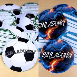 Kindergeburtstag Einladungskarten Fußball | 12 Einladungen für Kinderburtstag | Fussball Geburtstagseinladungen für Kinder | Fußballkarten