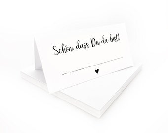 Place cards white | Nice that you are here! | Place cards to write on yourself | Place cards wedding birthday confirmation communion