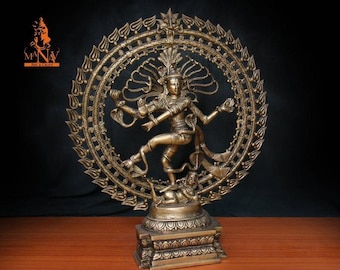 69CM Brass Nataraj Statue, Large Natraj Idol, Dancing Shiva, Nataraj for Home, Temple, Corner, Yoga Hall, Office, Gifts