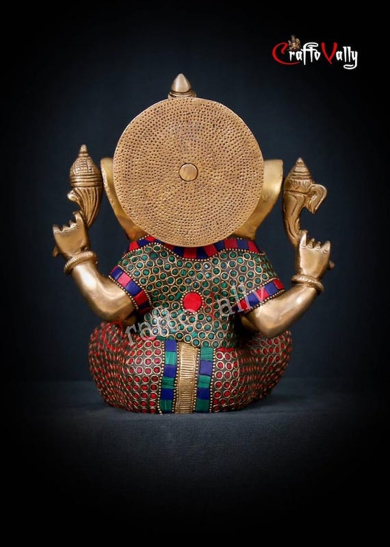 真鍮製ガネーシャ像、21cmの真鍮製ガネーシャ像、新しい始まりの