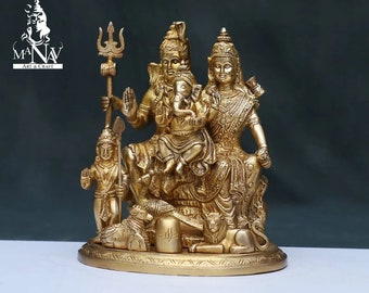 Estatua de Shiv parivar, ídolo de la familia Shiva grande de 25 CM, estatuilla de Shiva Parivar, escultura de la familia Shiva para el hogar, decoración, matrimonio, regalos, oficina.