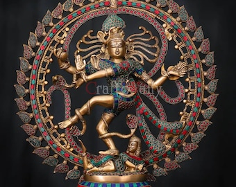 Brass Nataraj statue, 50 CM Big Nataraj Statue, Dancing Shiva statue, Nataraj for Home, Decor, Temple, Corner, Yoga Hall, Office, Gifts.