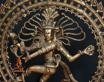 Nataraj statue- 69 CM Brass natarajan statue, Large natraj idol, dancing shiva, nataraj for home, temple, corner, yoga hall, office, gifts.