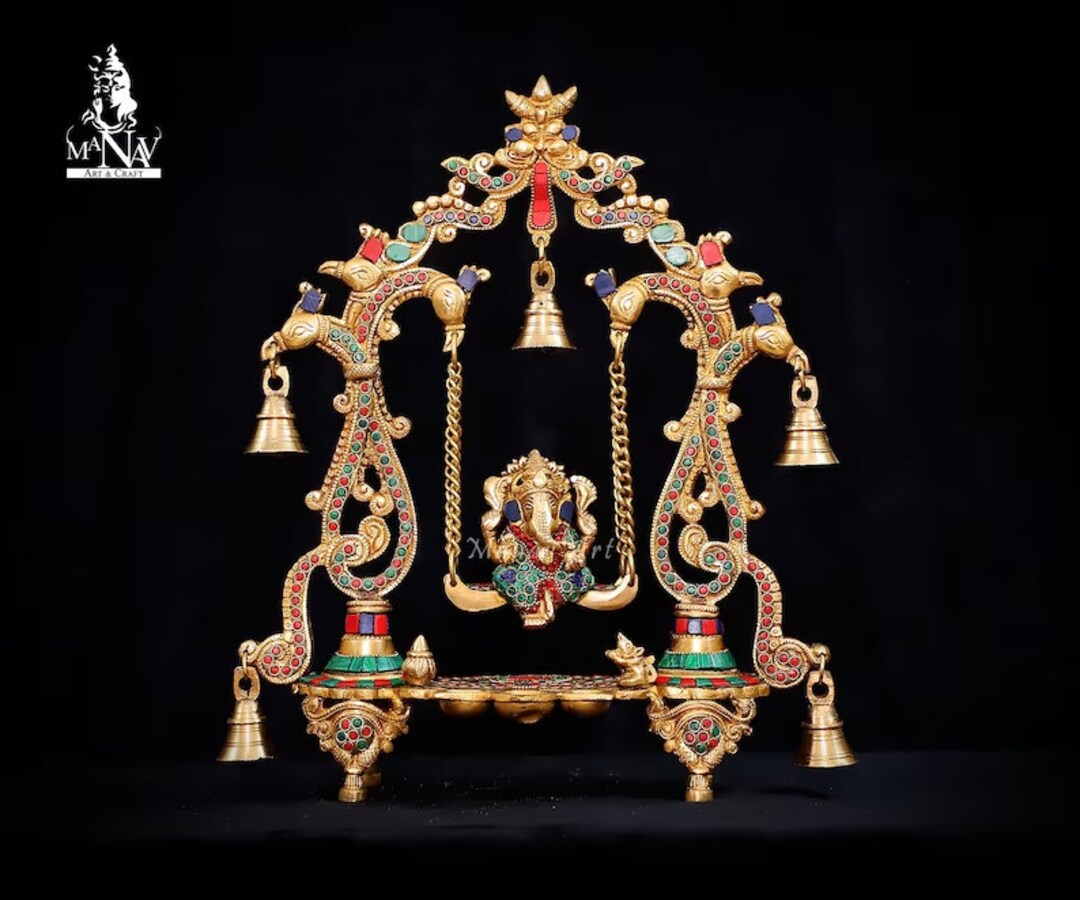 Buy Brass Ganesha Statue, 36 CM Statue Idol, Brass Lord Ganpati, Swing  Ganesha Idol, Jhula Ganesha for Home, Temple, Decor, Gift, New Beginning  Online