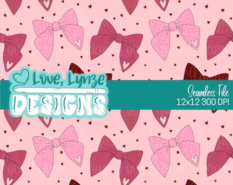 Valentine’s Day Bow Seamless Pattern