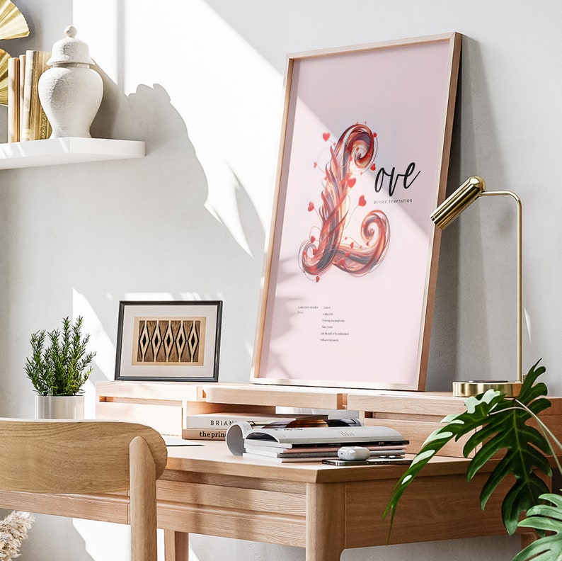 Valentines Day Present, Love Typography Poster, Printable Wall Art