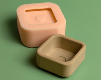 Portavelas de hormigón de 30 ml — Carcasa de molde de silicona impresa en 3D. Vela DIY (Descarga digital)