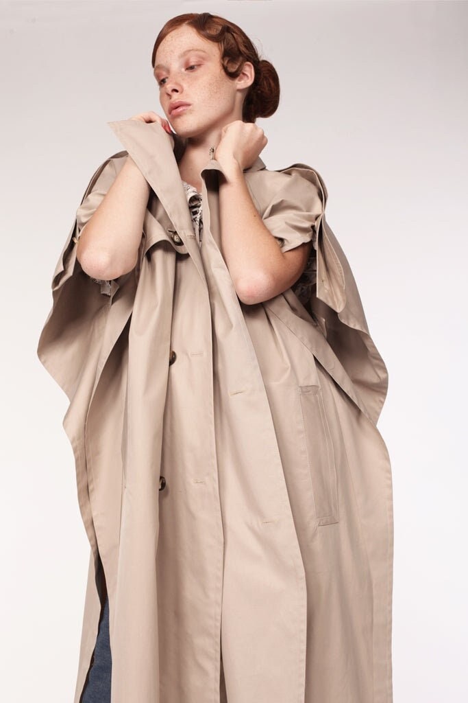 Water Proof Cotton Giabadine Trench Cape / Beige - Etsy