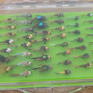 45 Trout grayling fishing flies, nymphs