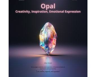 Hypnotisierendes Opal Poster - Vertikales, mattes Finish | Irisierende Edelstein-Wandkunst für bezaubernde Haus- und Bürodekoration