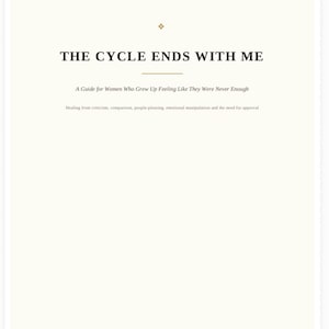 The Cycle Ends With Me | Healing Workbook for Women (Digital Download)