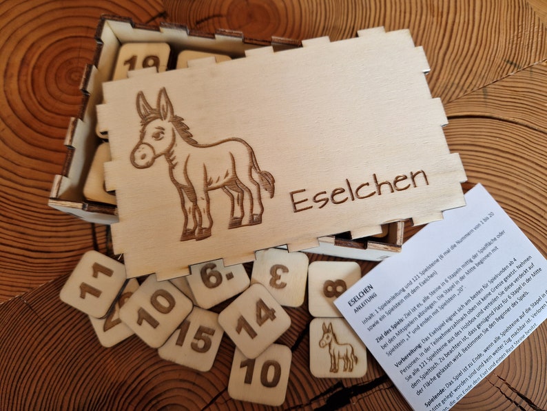 Eselchen, das Eselspiel mit 121 Spielsteinen in schicker Holzbox Bild 2