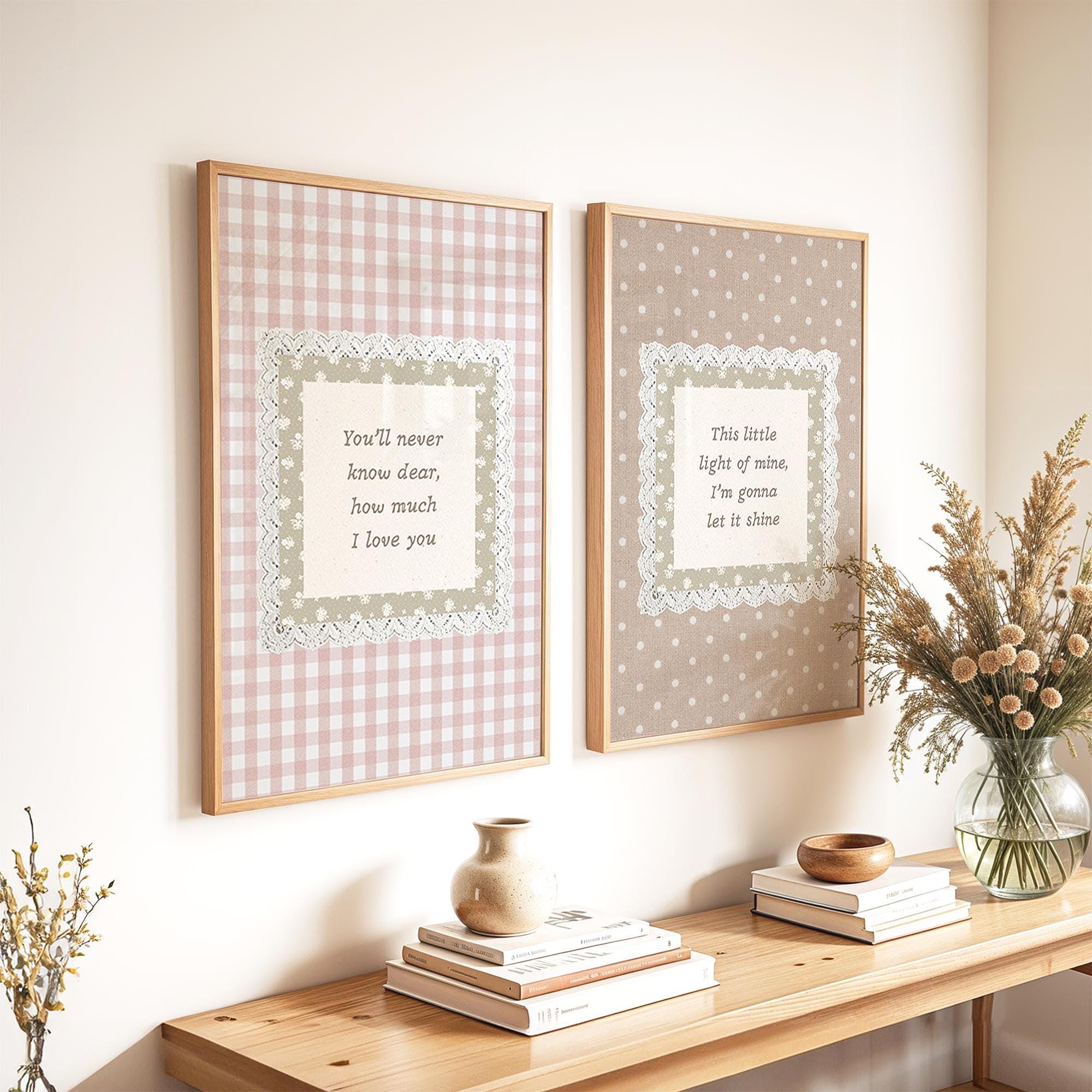 Cottagecore Nursery Set of 4 Prints | Neutral Baby Room Decor | Soft ...