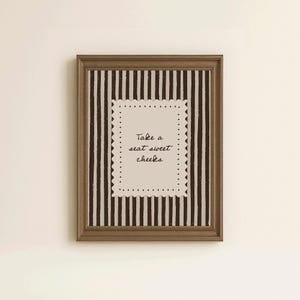 Brown striped bathroom wall art digital download perfect for farmhouse or western bathroom styling