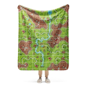 Carcassonne Tiles Sherpa Blanket - Cozy Board Game Night Throw