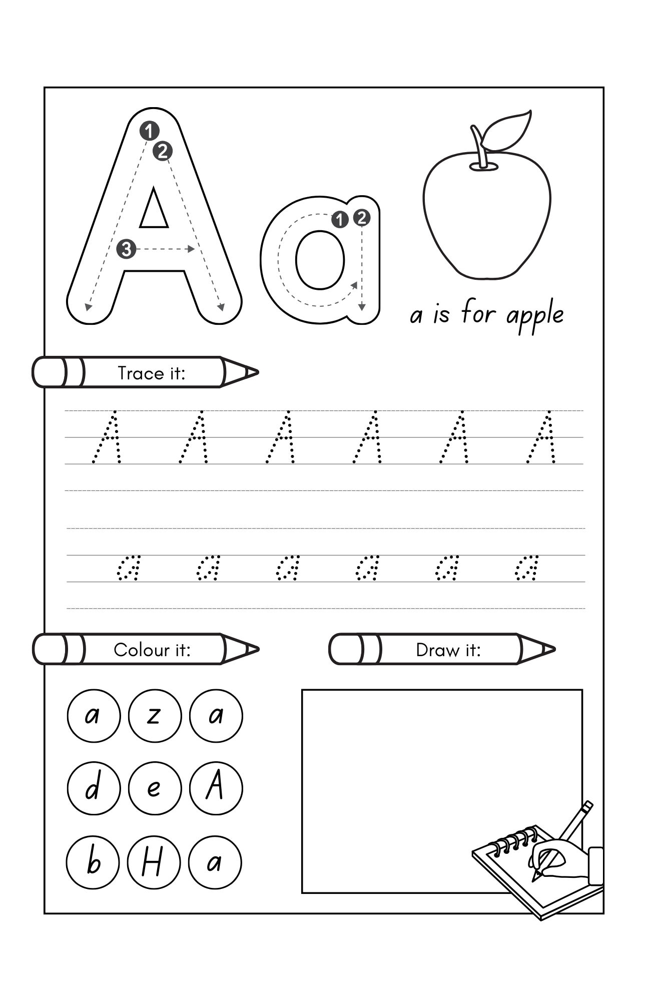 Cute Printable Kindergarten Alphabet Workseets for Children - Etsy