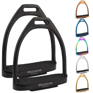 Horse Riding Stirrups, Safety Stirrup, Stainless Steel English Riding Protection Saddle, Knee Ankle Stress Pain Relief, 1 Pair 4.75&quot;