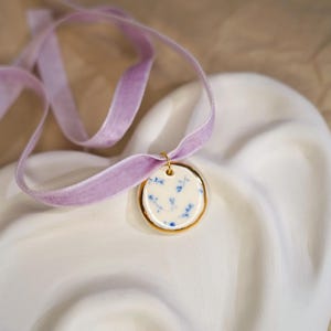 Ceramic charm porcelain with gold Flowers