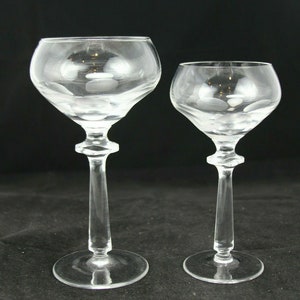 Vintage Polka Dot Crystal Stemware Wine Glasses Goblets