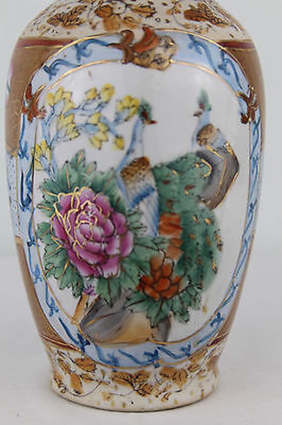 鳥と花で美しく装飾されたヴィンテージの中国製磁器の花瓶 - Etsy 日本