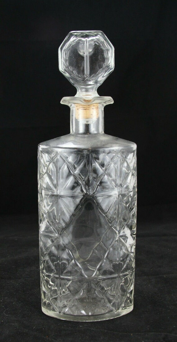 ヴィンテージ ファンシー ガラス デカンタ 12 インチ バーボン