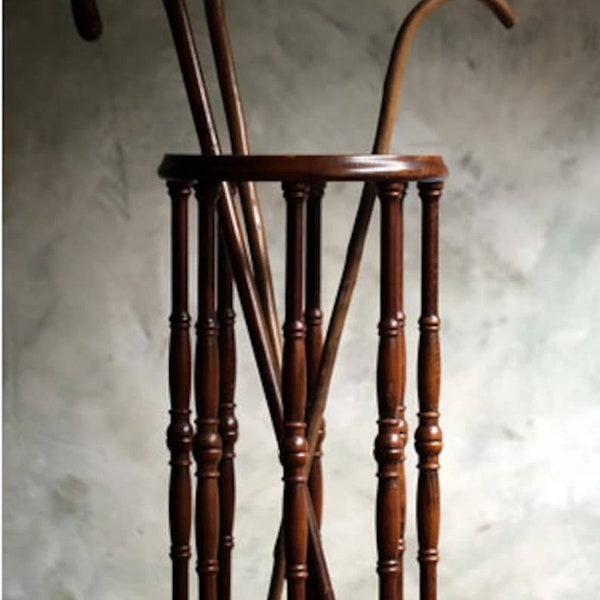 Walking Stick and Umbrella Stand, Handcrafted Wooden Organizer, Elegant Home Entryway Accessory, Housewarming Gift, Solid Wood Hallway Decor