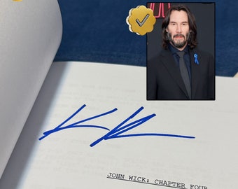 JOHN WICK 4 Drehbuch - Signiert von Keanu Reeves - Echte Unterschriften / Original / Kein Nachdruck - offizielles Drehbuch mit COA
